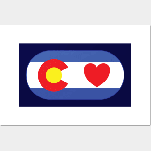 Colorado flag with heart design Posters and Art